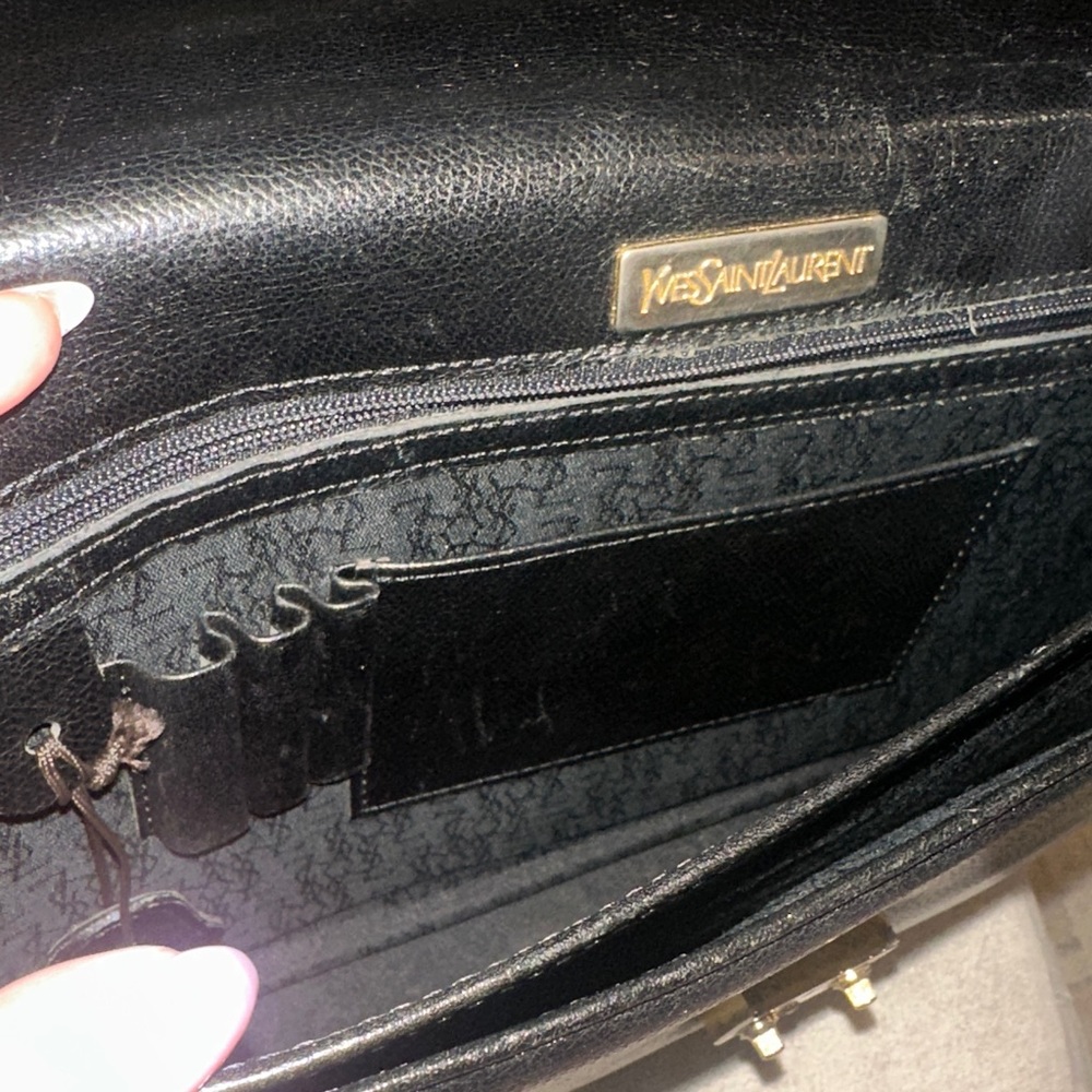 SAINT LAURENT Briefcase Leather Black AUTHENTIC - Picture 14 of 17